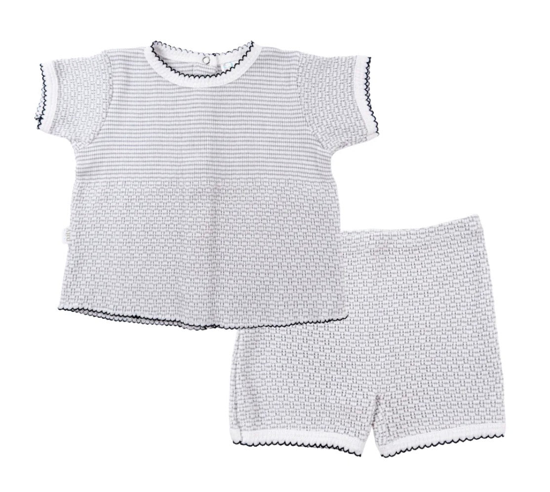 Paty Knit Shorts Set Solid Color