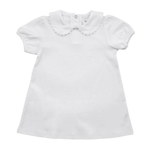 White Scalloped Collar Dress