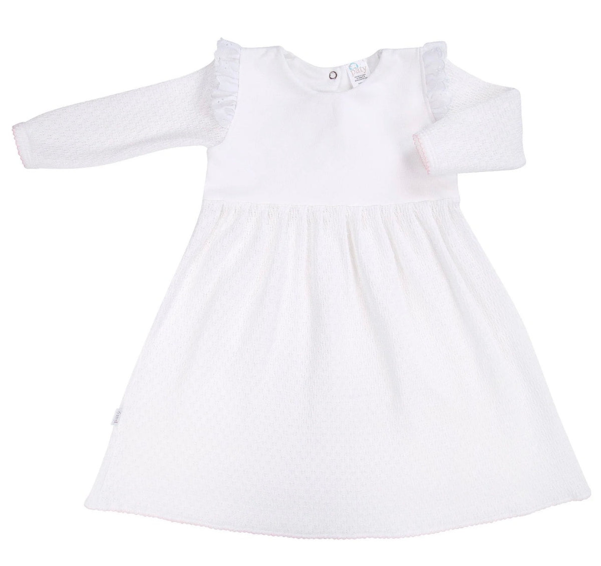 Paty Knit Long Sleeve Dress with Eyelet Flutter Trim