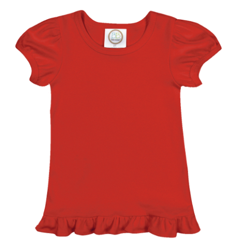 Customize Short Sleeve Ruffle T-Shirt
