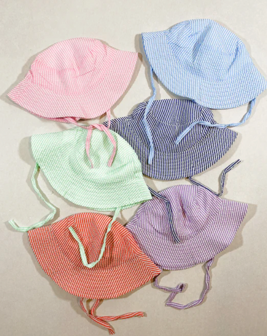 Kids Seersucker Sun Hats