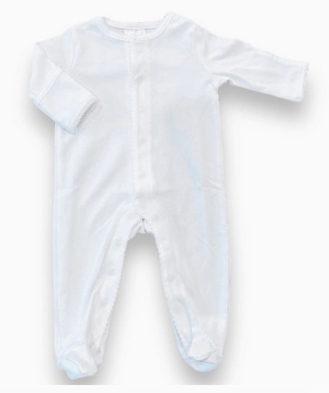 White with White Picot Trim Footie