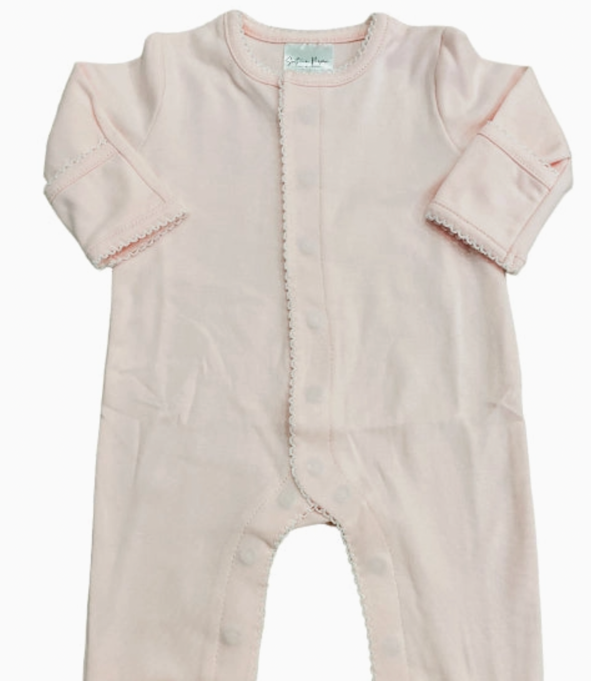 Pink with White Picot Trim Footie