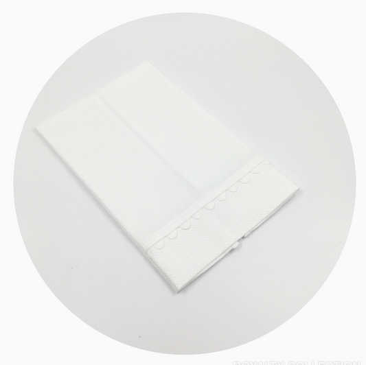 White Cotton Pique Guest Towel with Trim