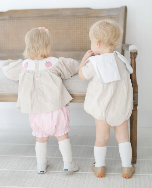 Boys Tan Gingham Bubble