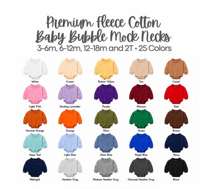 Solid Mock Neck Baby Bubble |PRE-ORDER