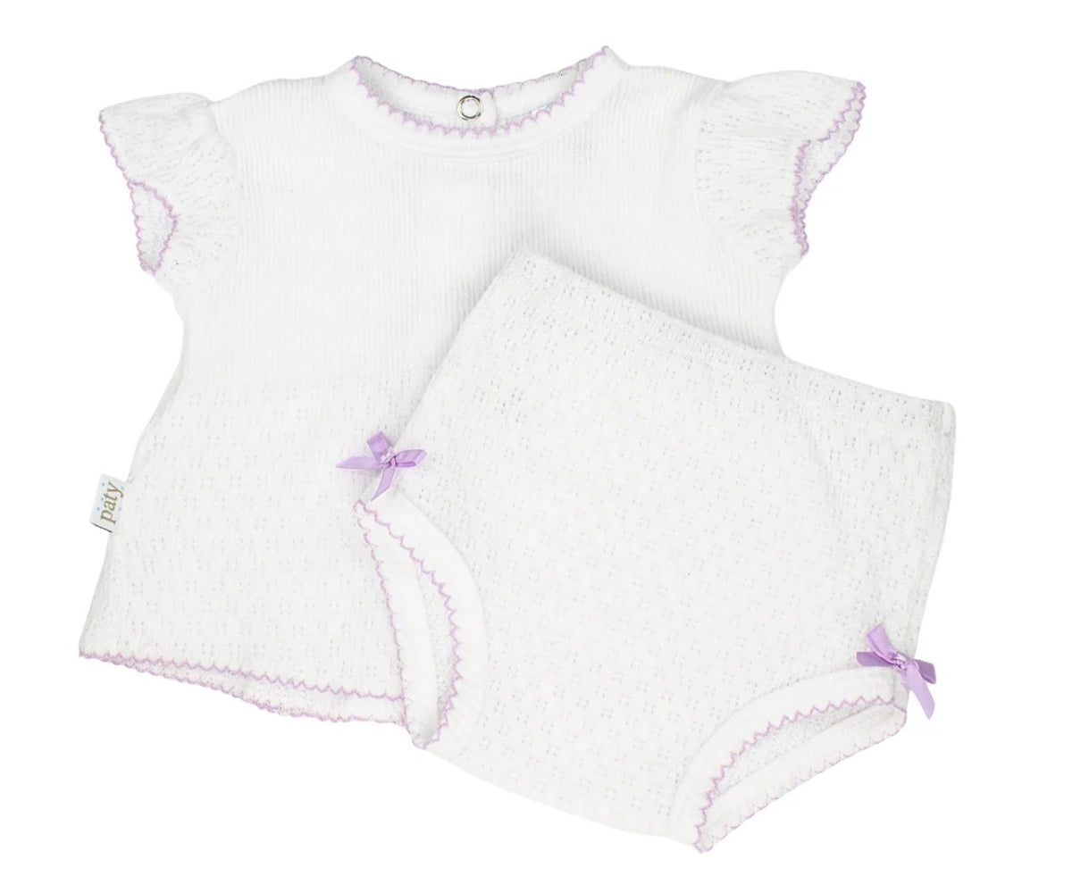 Paty Knit Flutter Sleeve Diaper Set