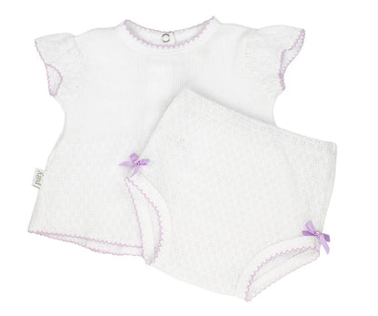 Paty Knit Flutter Sleeve Diaper Set