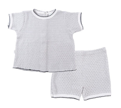 Paty Knit Shorts Set Solid Color