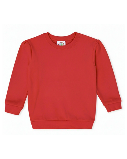 Girls Puff Sleeve Sweatshirt