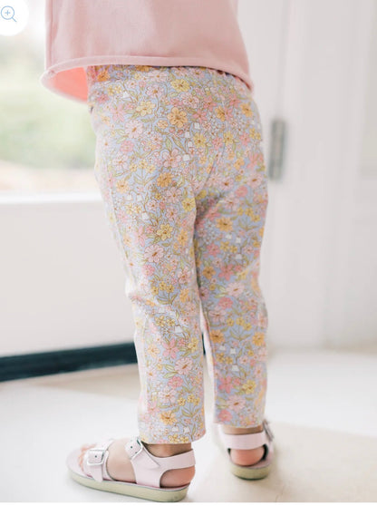 Light Blue Floral Leggings