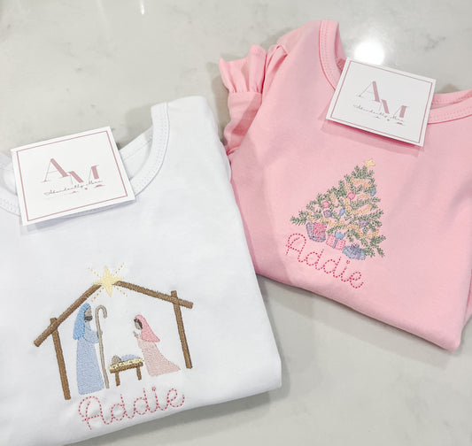 Nativity Scene Long Sleeve for Girls