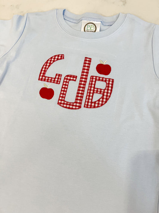 Short Sleeve Applique Monogram Shirt