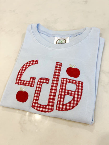 Short Sleeve Applique Monogram Shirt