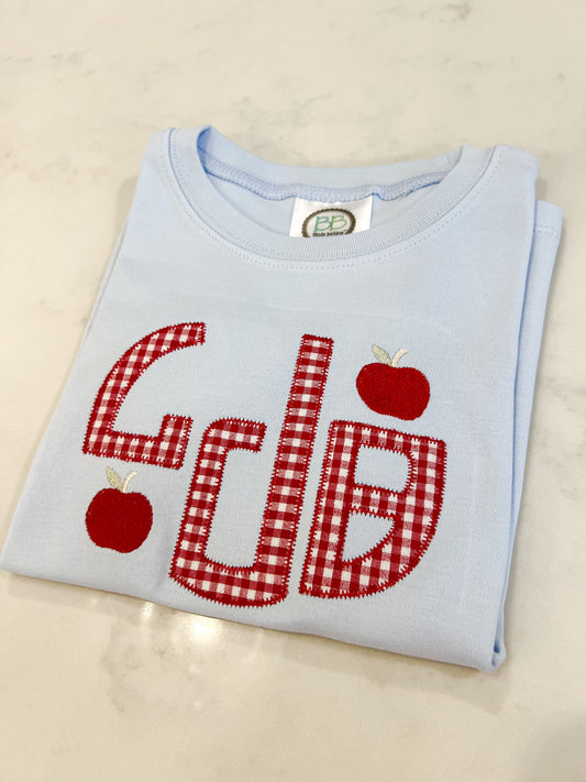 Short Sleeve Applique Monogram Shirt
