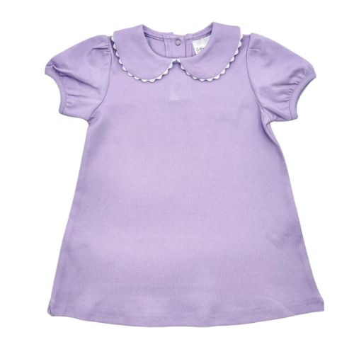 Purple Scalloped Collar Dress