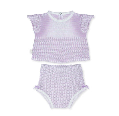 Paty Knit Flutter Sleeve Diaper Set