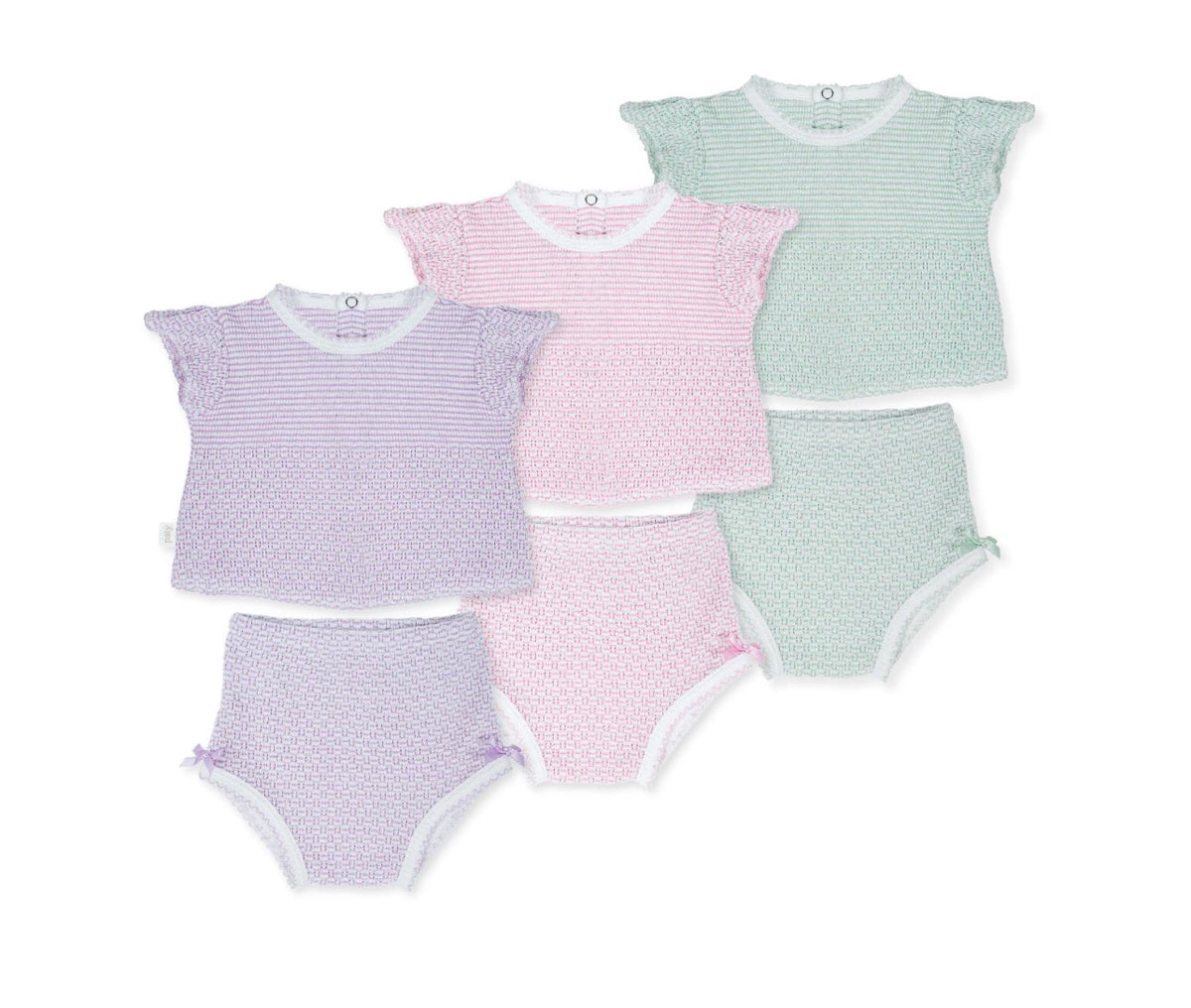 Paty Knit Flutter Sleeve Diaper Set