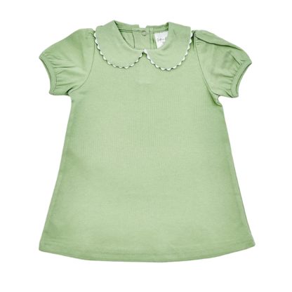 Green Scalloped Collar Dress