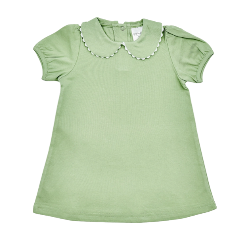Green Scalloped Collar Dress