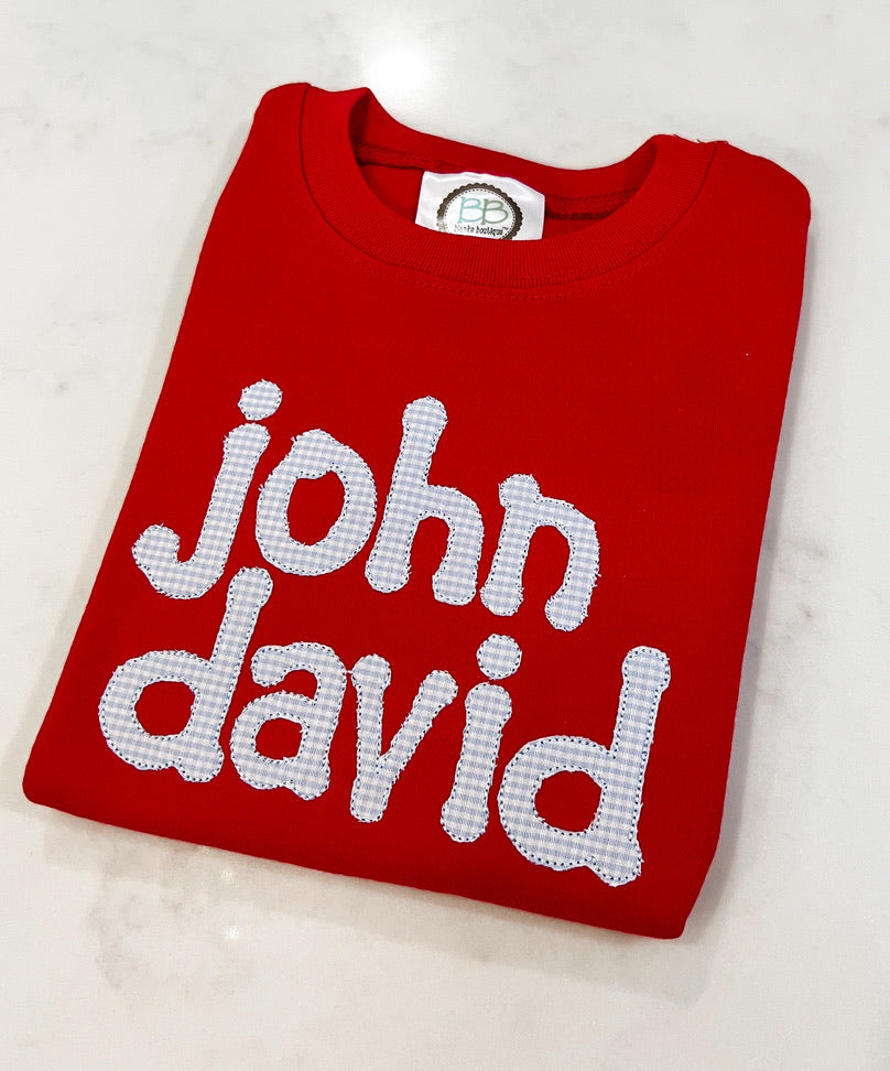 Short Sleeve Applique Name Shirt