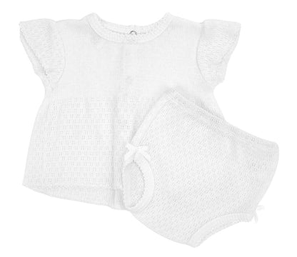 Paty Knit Flutter Sleeve Diaper Set