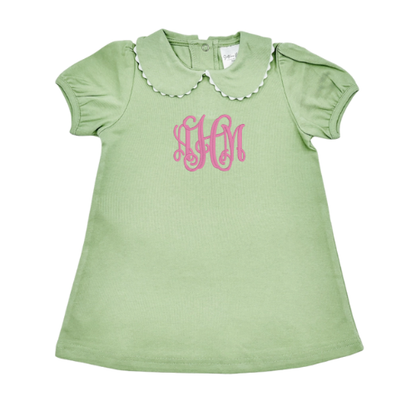 Green Scalloped Collar Dress