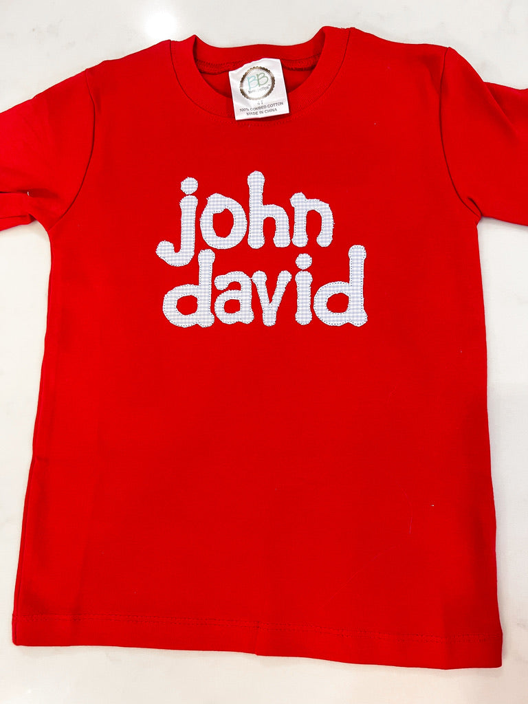 Short Sleeve Applique Name Shirt