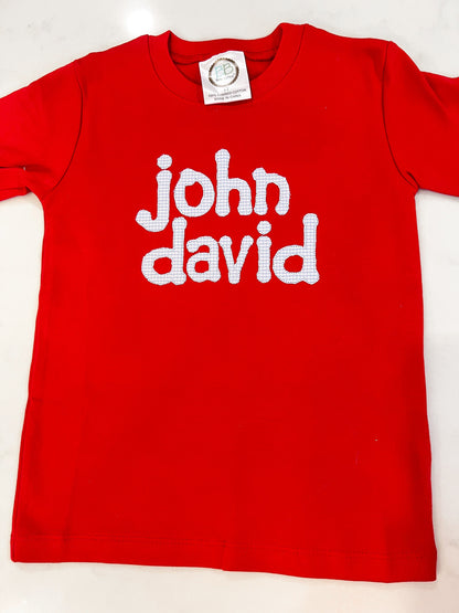 Short Sleeve Applique Name Shirt