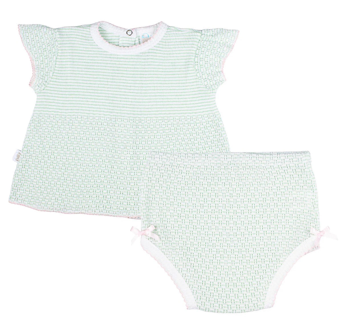 Paty Knit Flutter Sleeve Diaper Set