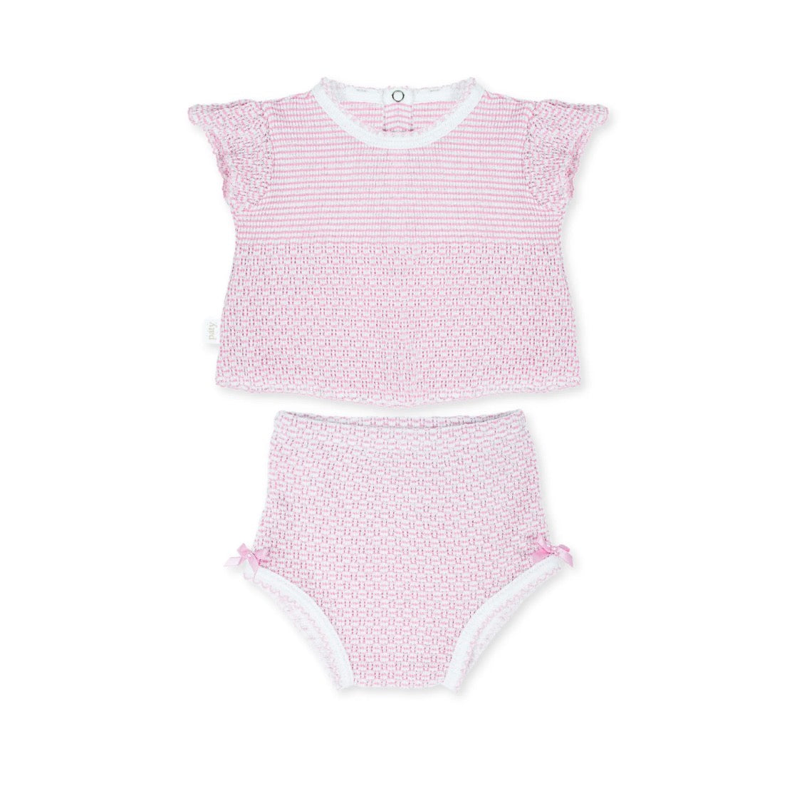 Paty Knit Flutter Sleeve Diaper Set