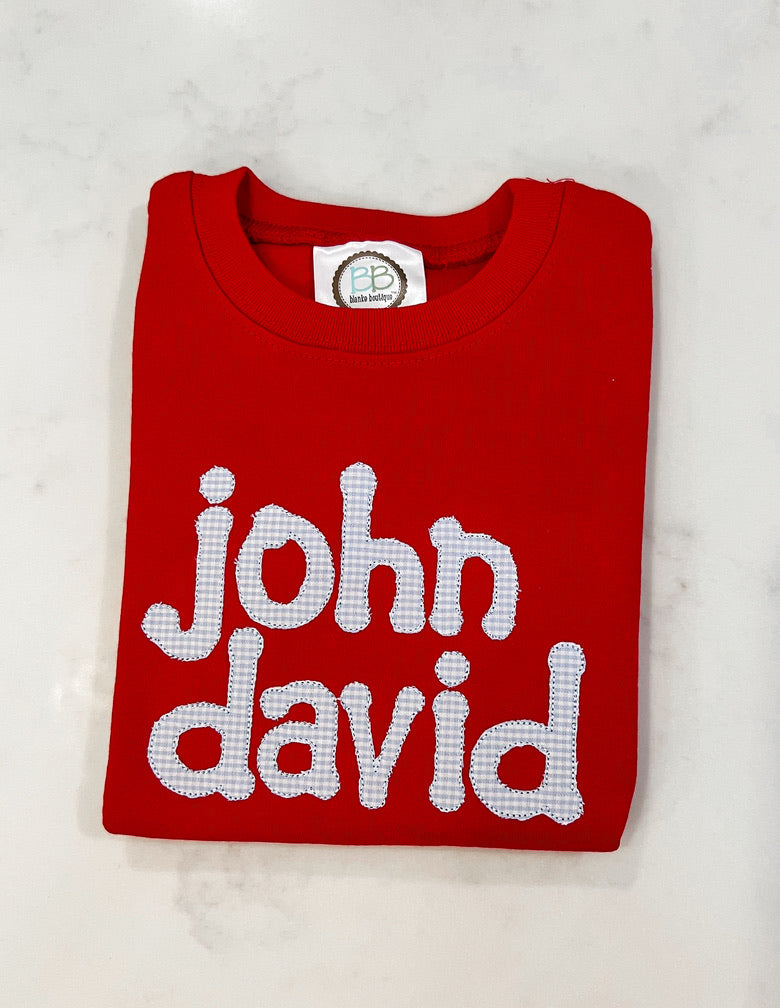 Short Sleeve Applique Name Shirt