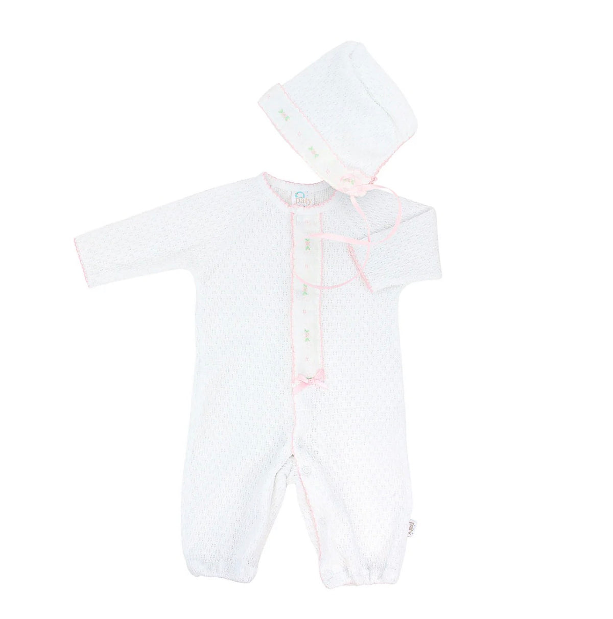 Paty Knit Swiss Floral Converter with Bonnet Gift Set