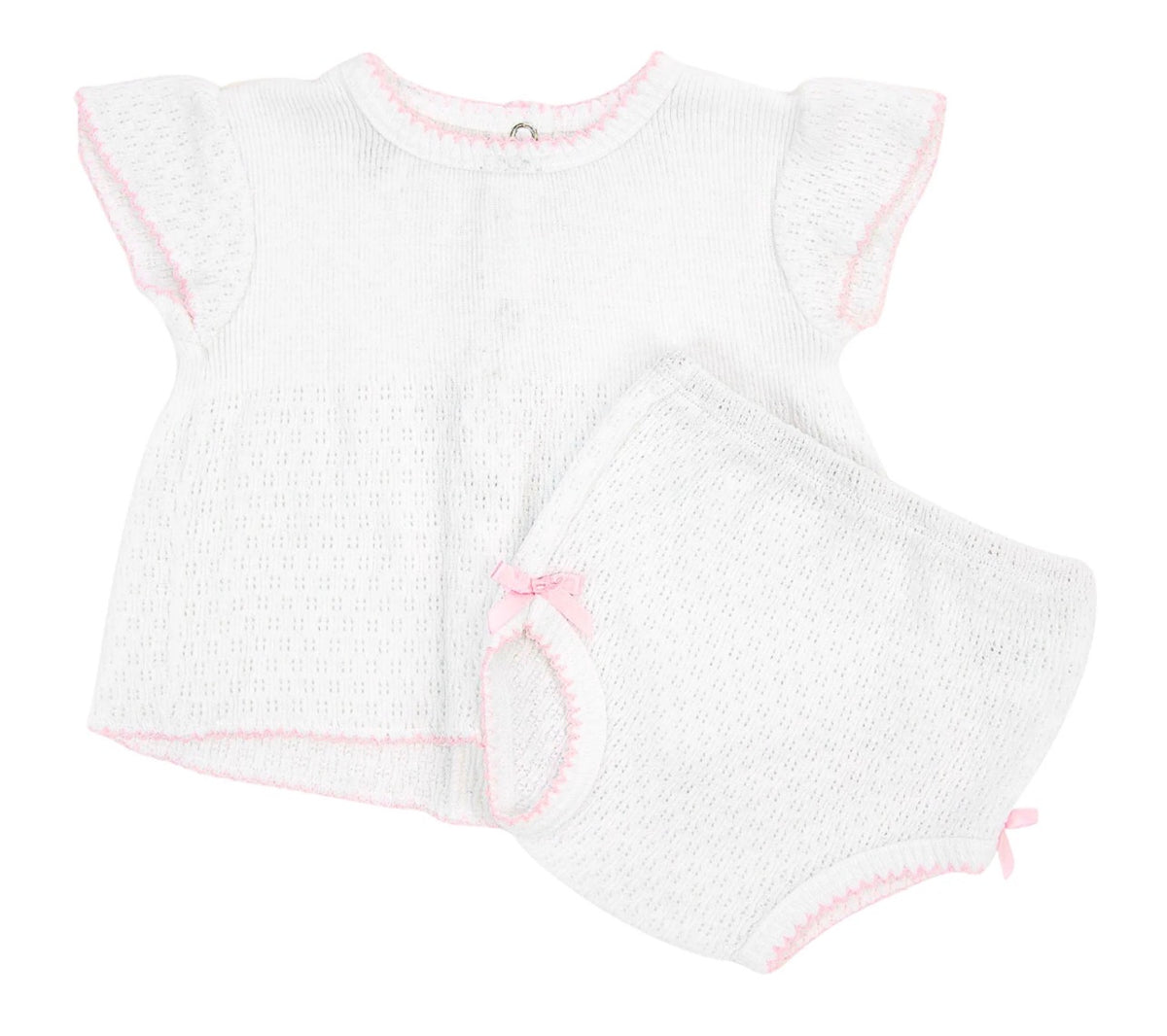 Paty Knit Flutter Sleeve Diaper Set