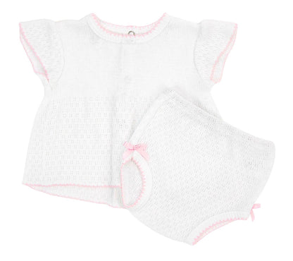Paty Knit Flutter Sleeve Diaper Set