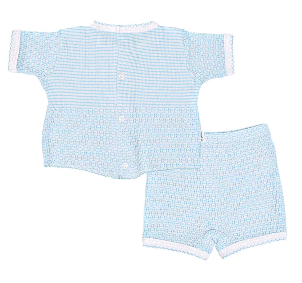 Paty Knit Shorts Set Solid Color