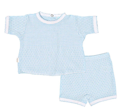 Paty Knit Shorts Set Solid Color