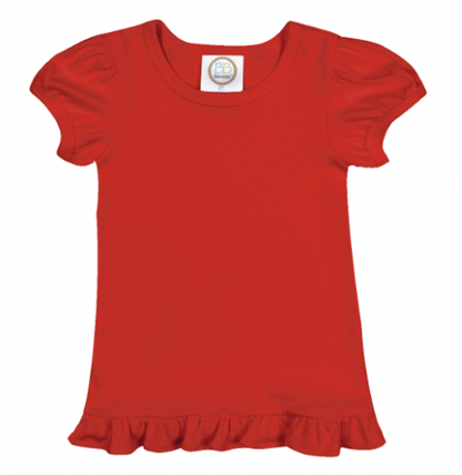 Customize Short Sleeve Ruffle T-Shirt