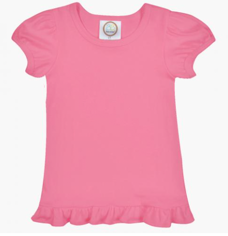 Customize Short Sleeve Ruffle T-Shirt