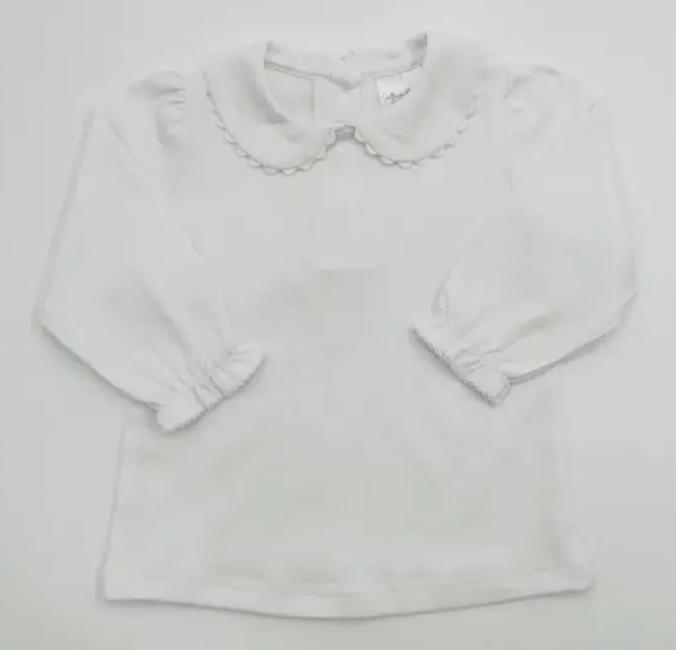 Scalloped Collared Long Sleeve