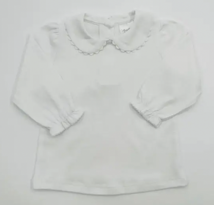 Scalloped Collared Long Sleeve
