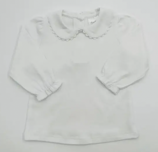 Scalloped Collared Long Sleeve