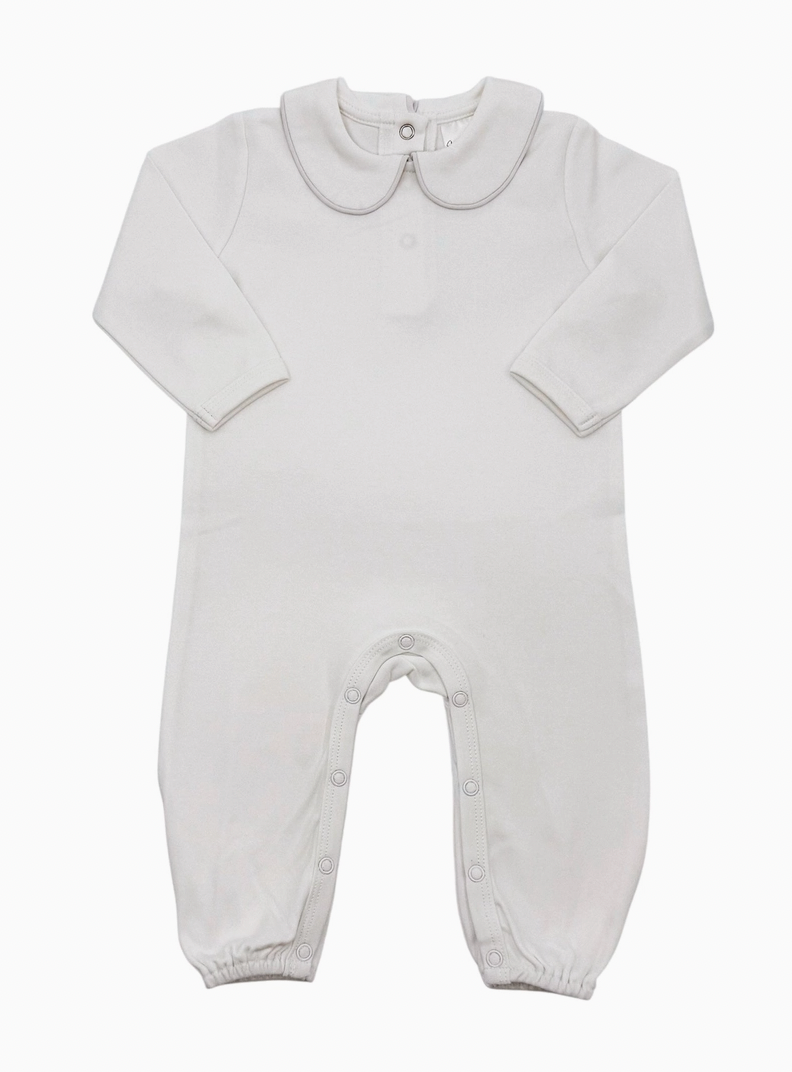 Long Sleeve Collared Boys Romper - Christmas