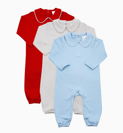 Long Sleeve Collared Boys Romper - Christmas