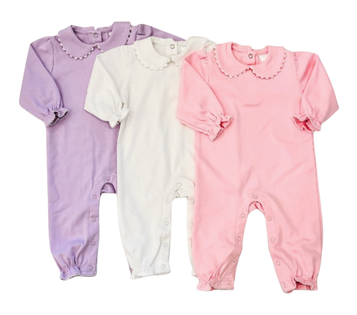 Long Sleeve Collared Girls Romper - Christmas