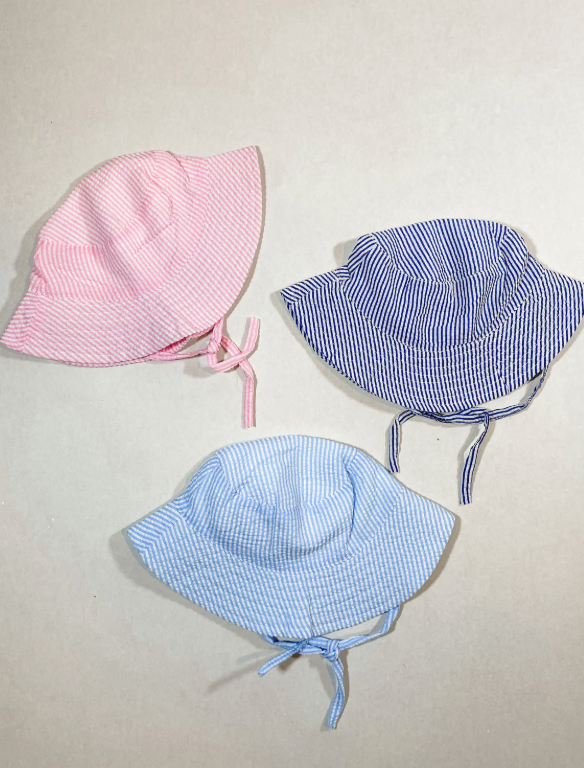 Kids Seersucker Sun Hats