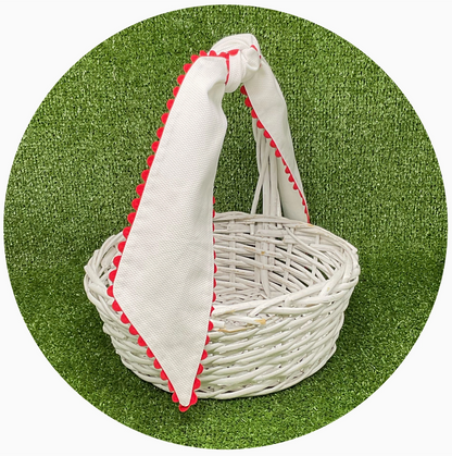 White Cotton Pique Sash with Trim