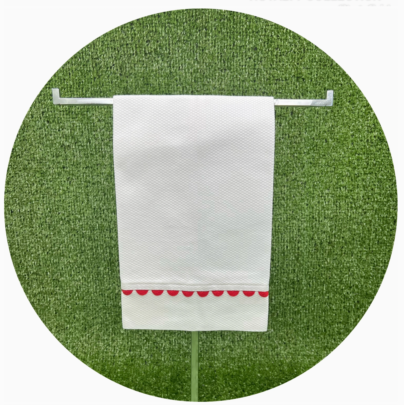White Cotton Pique Guest Towel with Trim