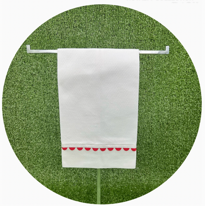 White Cotton Pique Guest Towel with Trim