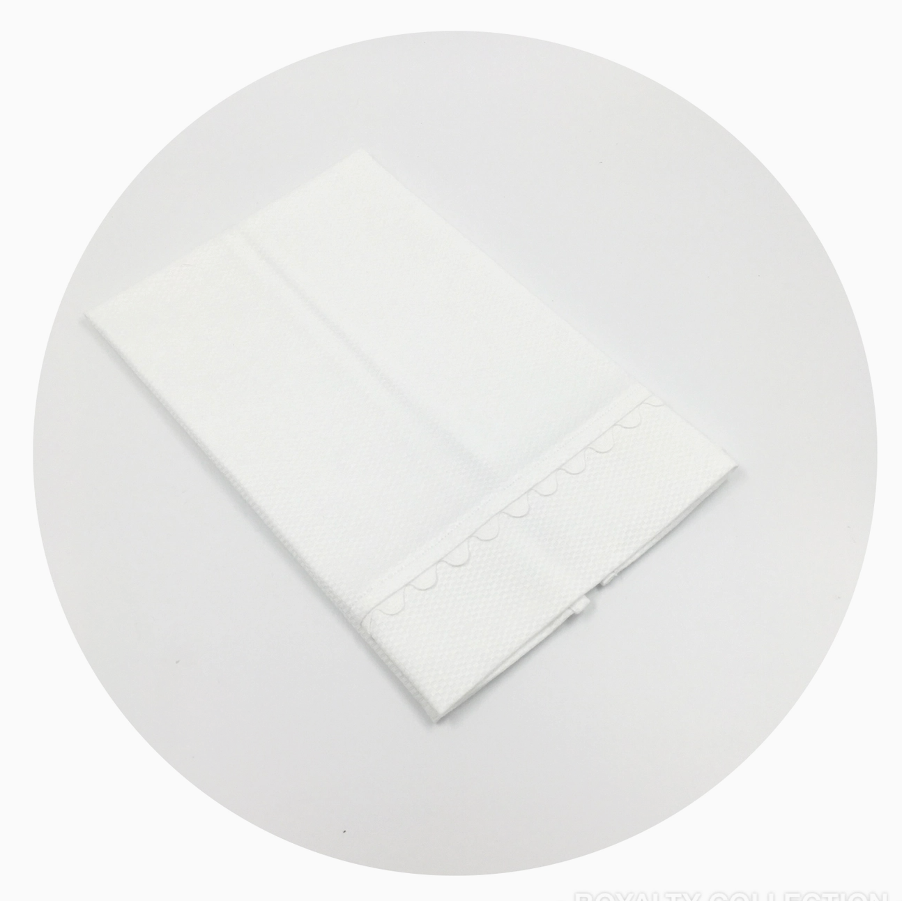 White Cotton Pique Guest Towel with Trim
